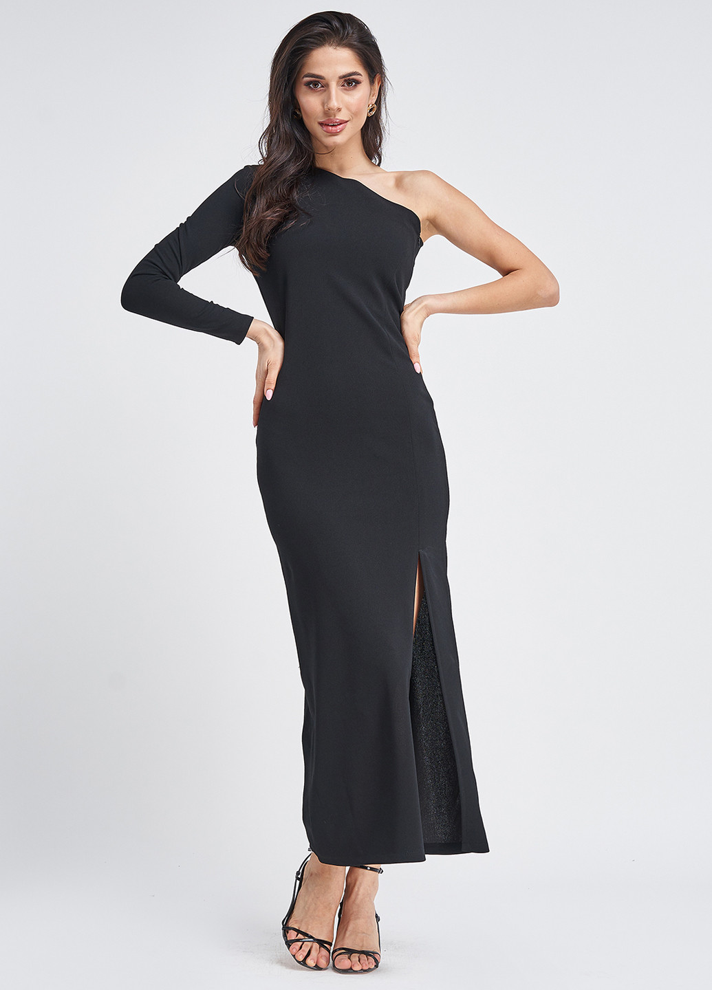 Чорна коктейльна плаття, сукня футляр ISSA PLUS однотонна