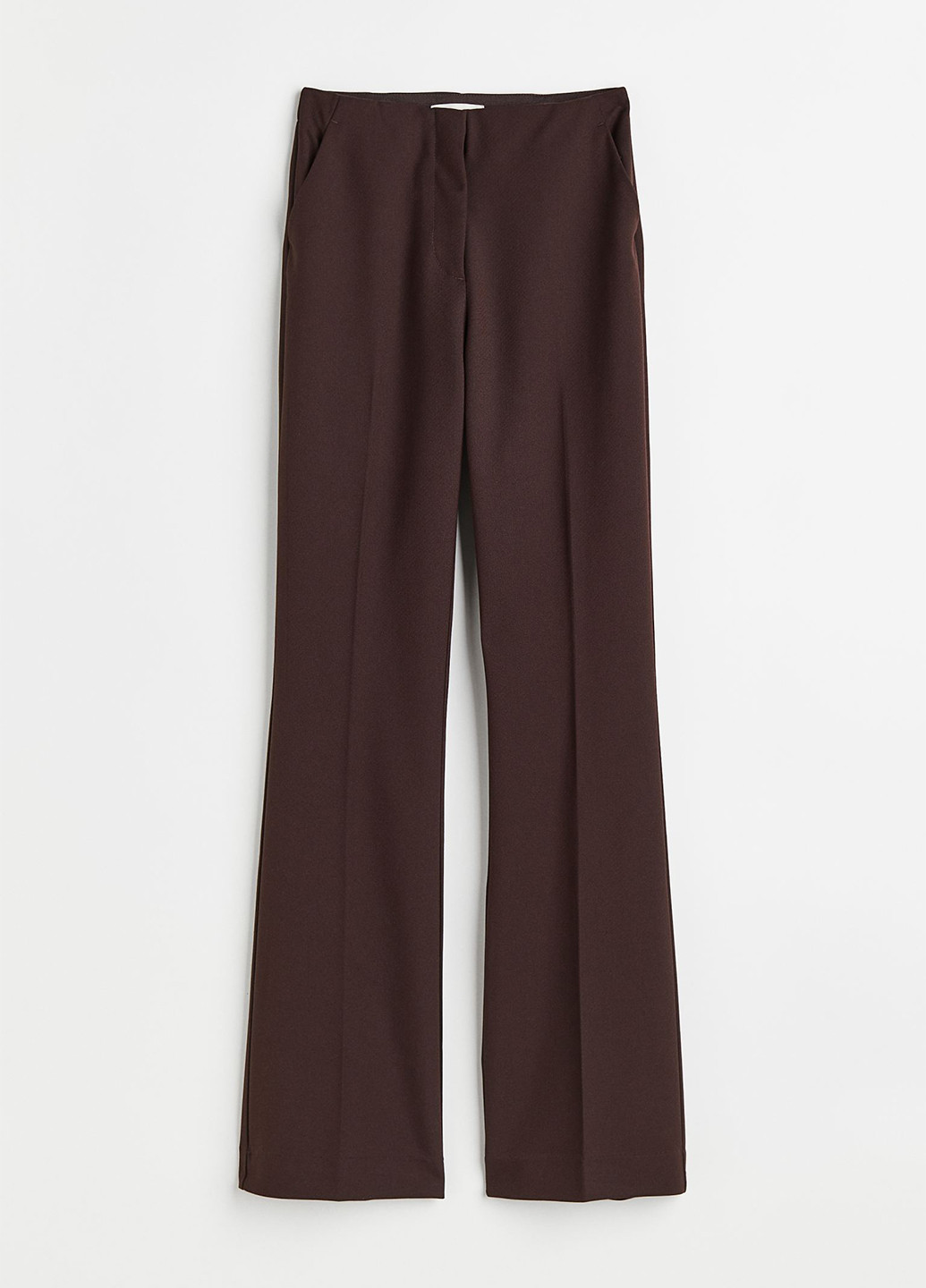 Темно-коричневые кэжуал демисезонные клеш брюки H&M