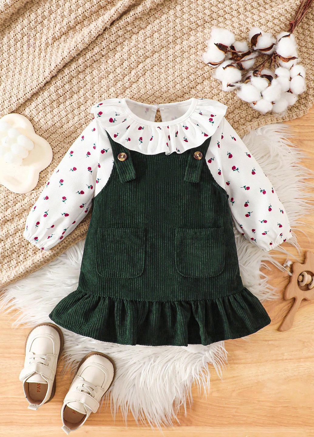 Комбінований демісезонний комплект (блуза, сарафан) SHEIN