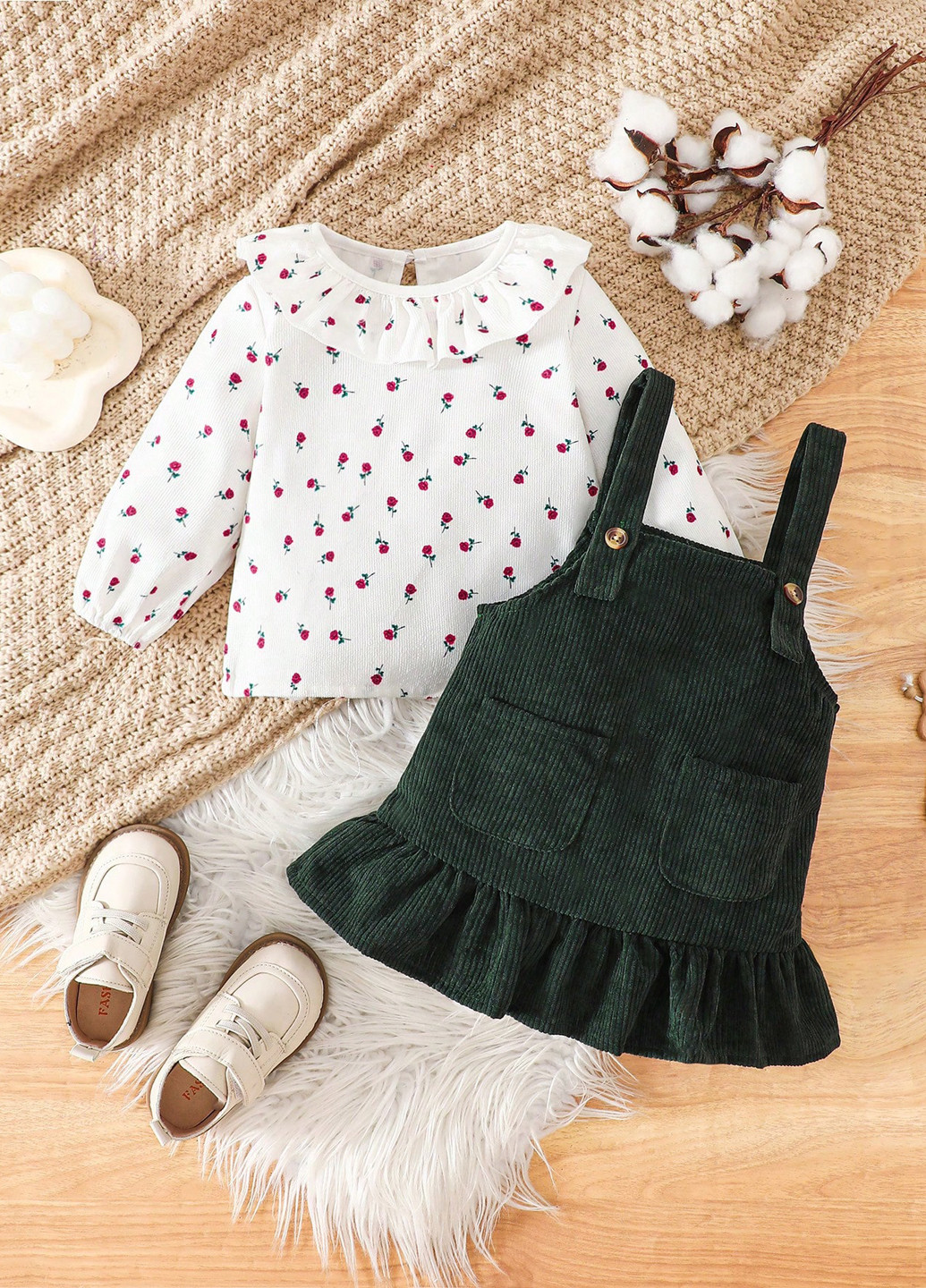 Комбінований демісезонний комплект (блуза, сарафан) SHEIN