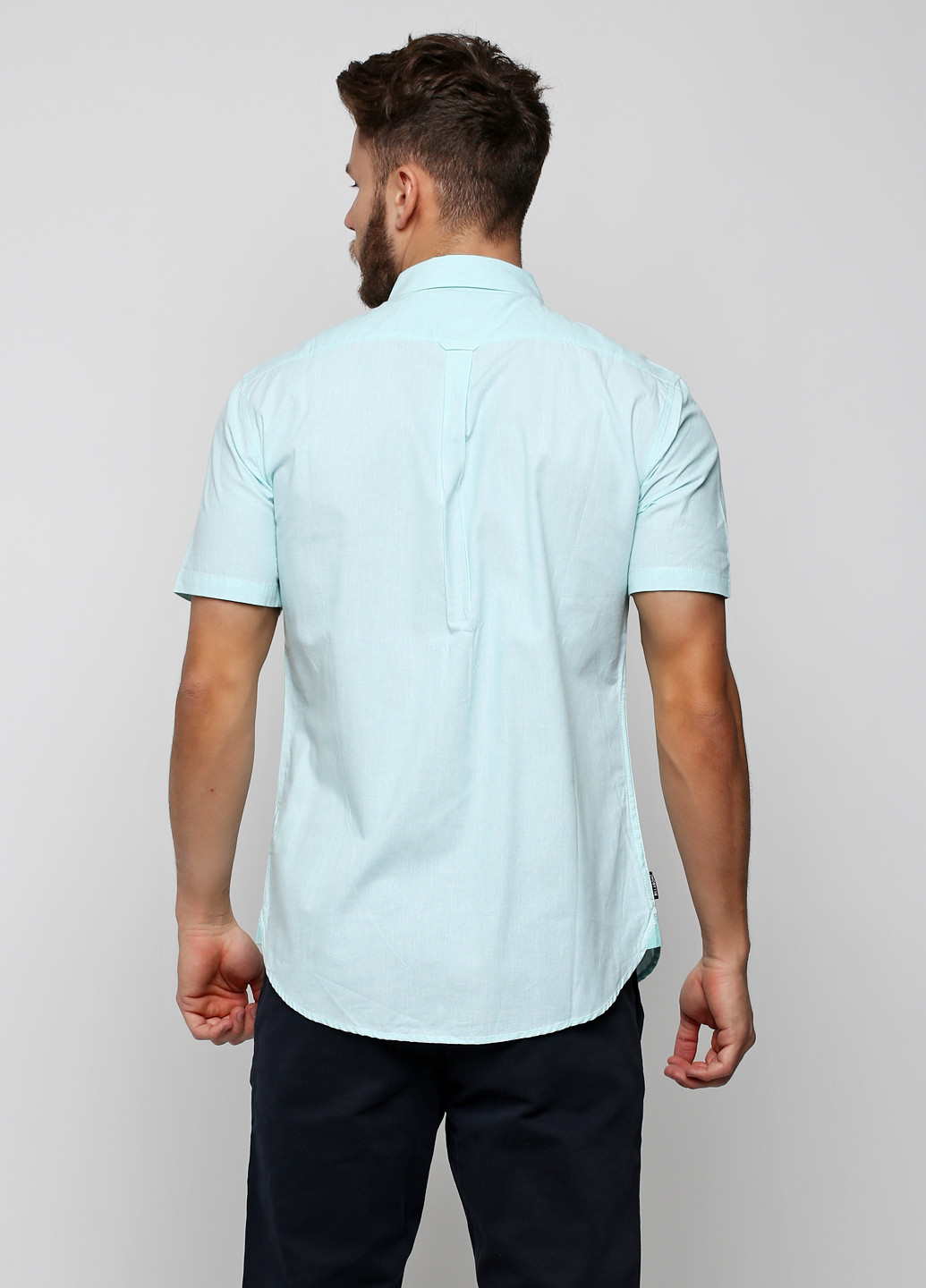 Светло-голубой кэжуал рубашка однотонная Billabong с коротким рукавом