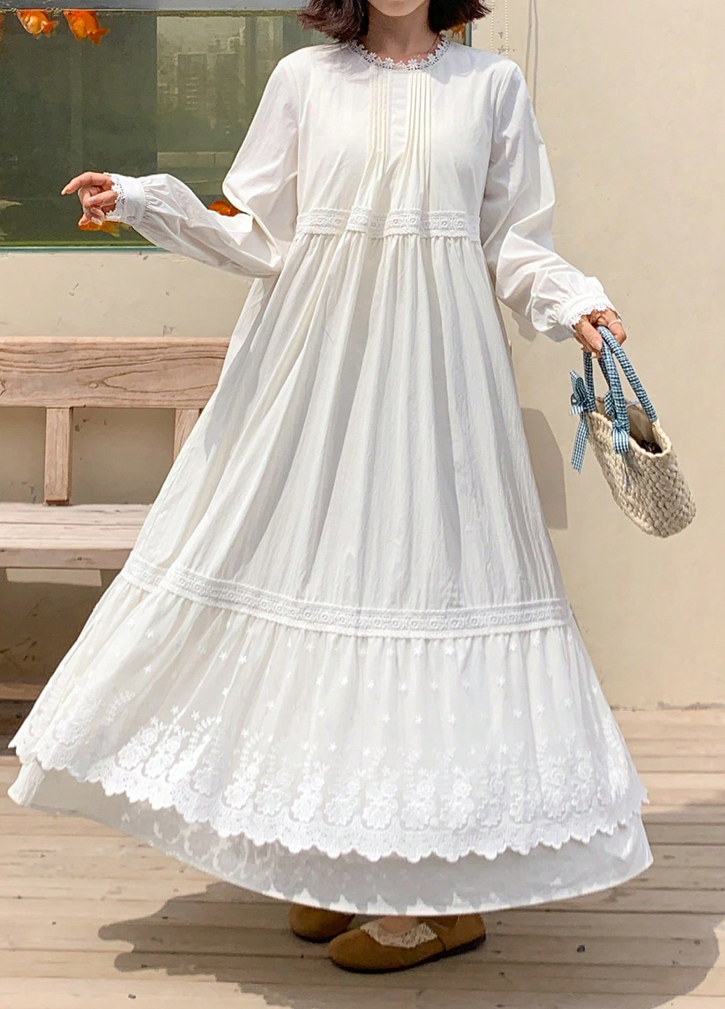 Белое кэжуал платье оверсайз SHEIN однотонное