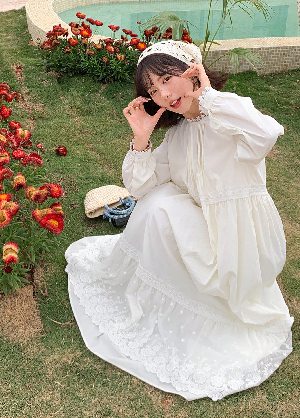 Белое кэжуал платье оверсайз SHEIN однотонное