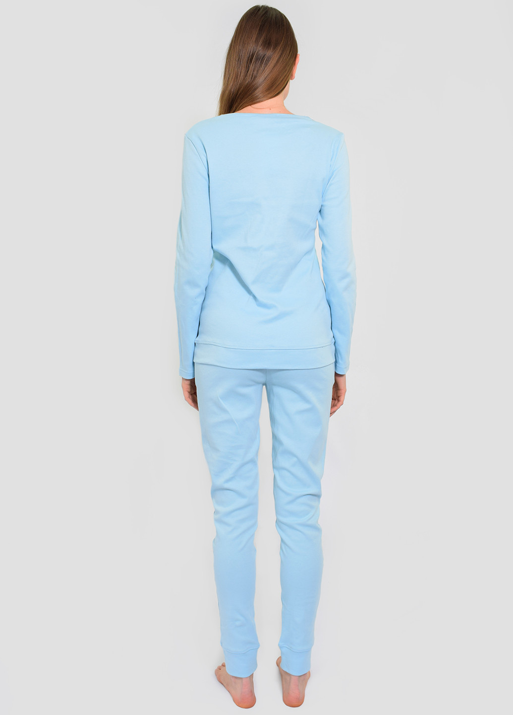 Голубая всесезон пижама (лонгслив, брюки) NEL