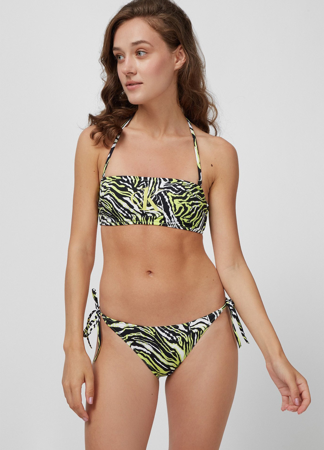 Цветные купальные трусики с логотипом Calvin Klein