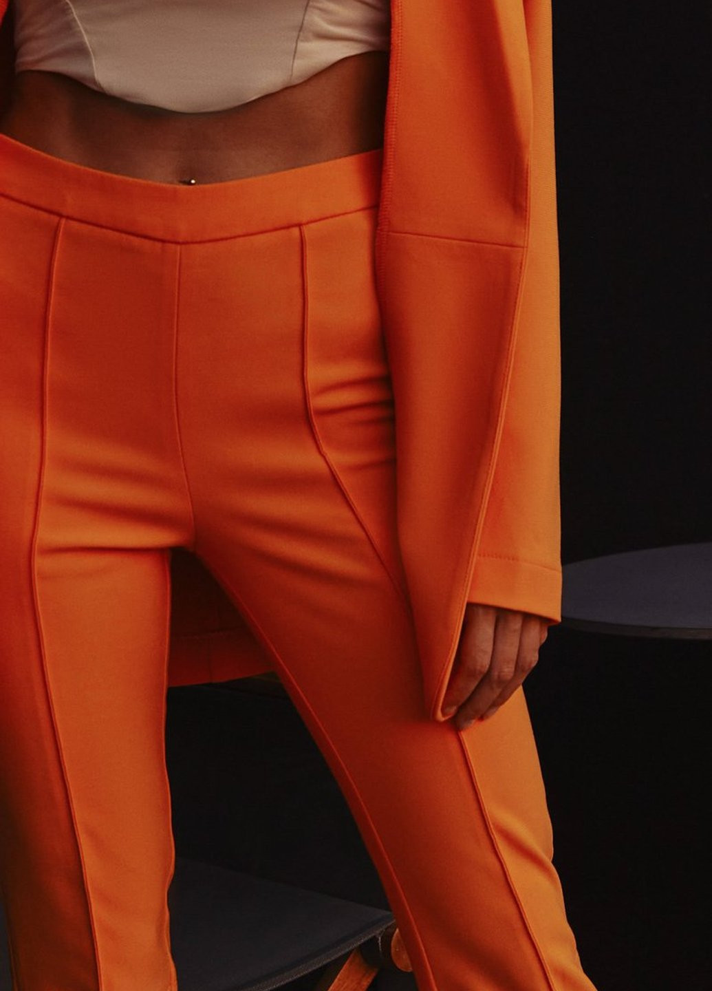 Оранжевые кэжуал летние клеш брюки Gepur