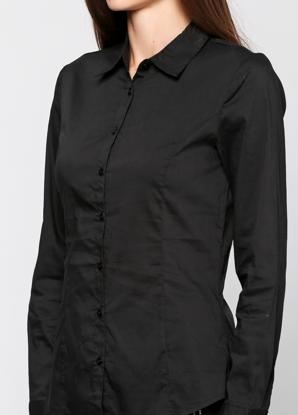 Черная классическая рубашка однотонная Vero Moda