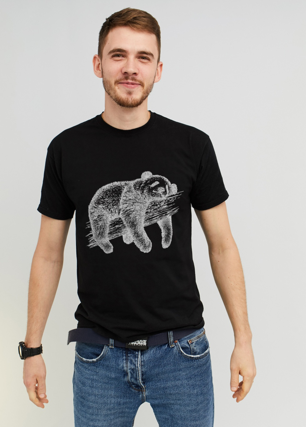 Черная футболка мужская с коротким рукавом Memo