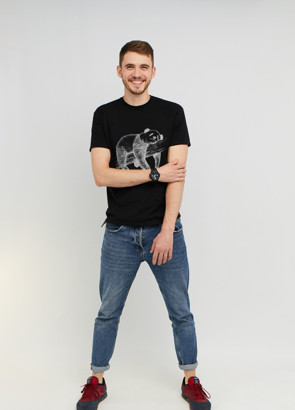 Черная футболка мужская с коротким рукавом Memo