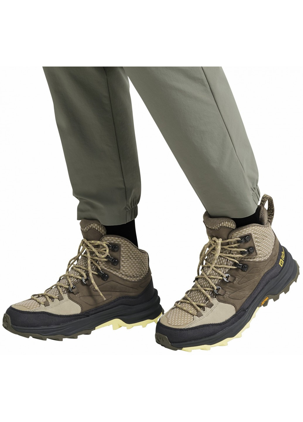 Осенние ботинки хайкеры Jack Wolfskin с логотипом тканевые