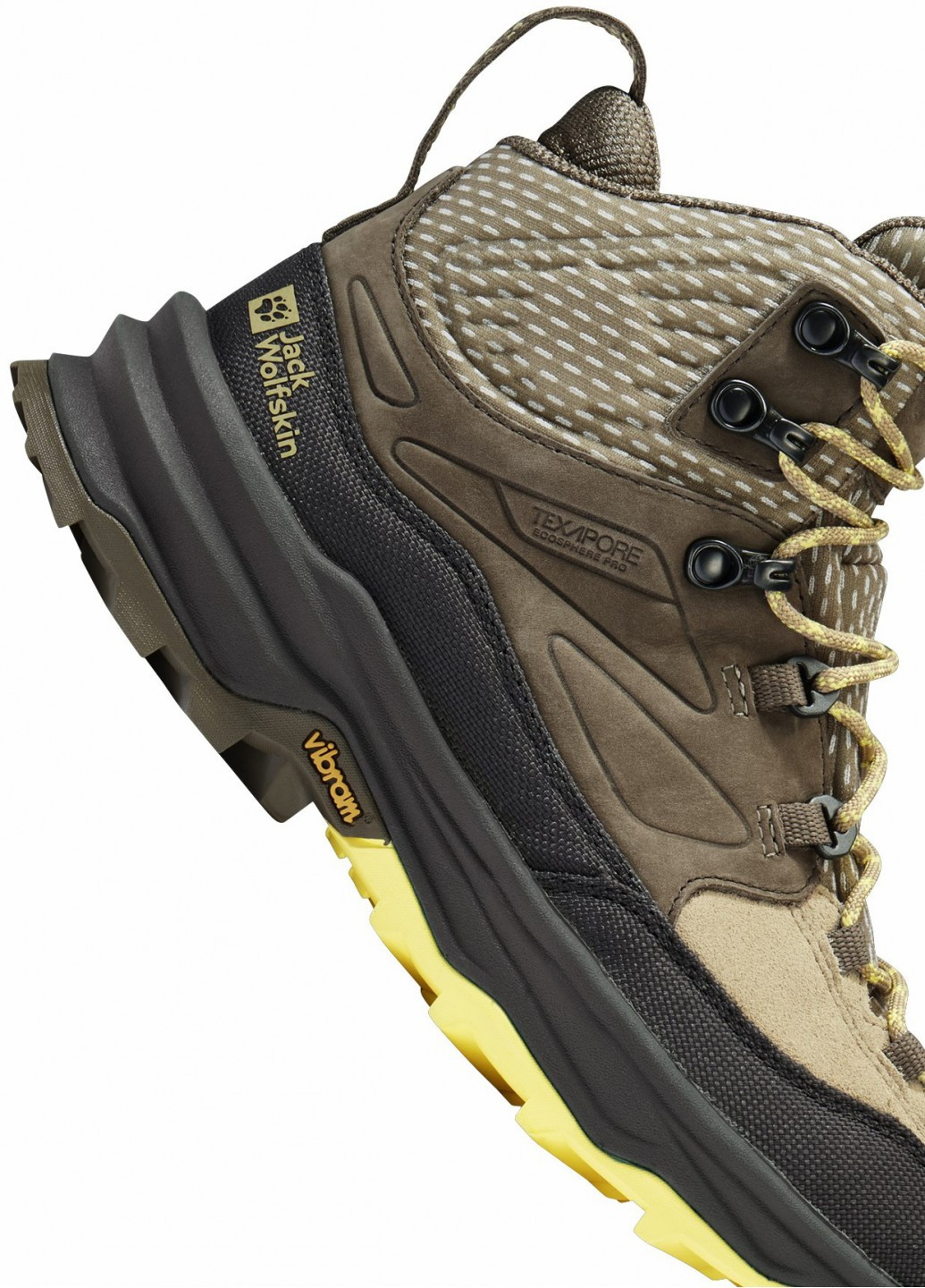 Осенние ботинки хайкеры Jack Wolfskin с логотипом тканевые