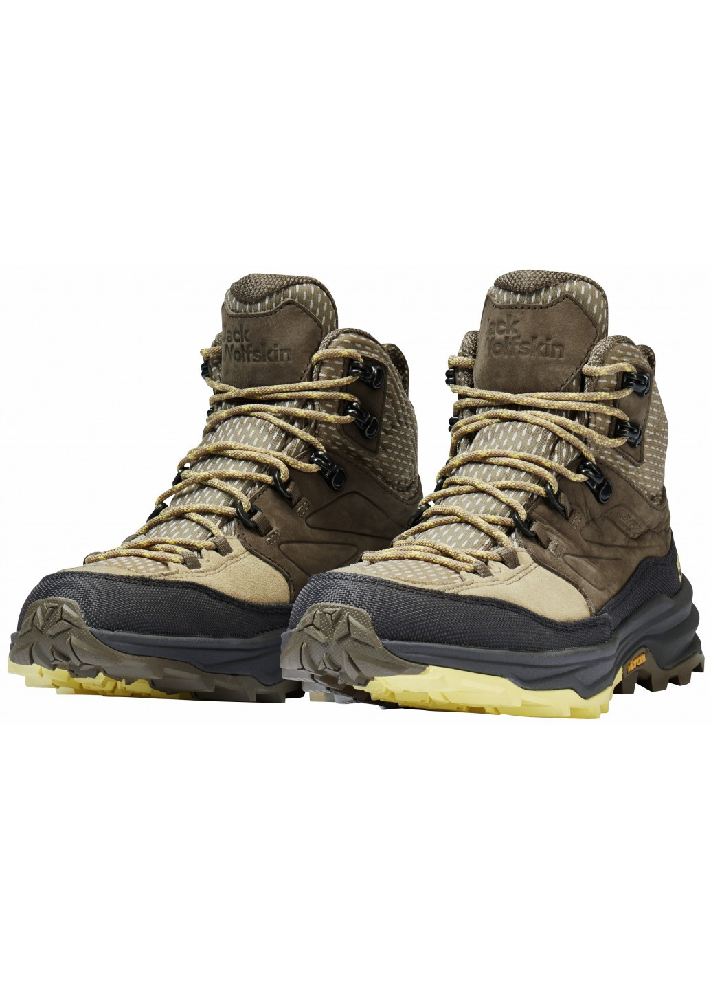 Осенние ботинки хайкеры Jack Wolfskin с логотипом тканевые