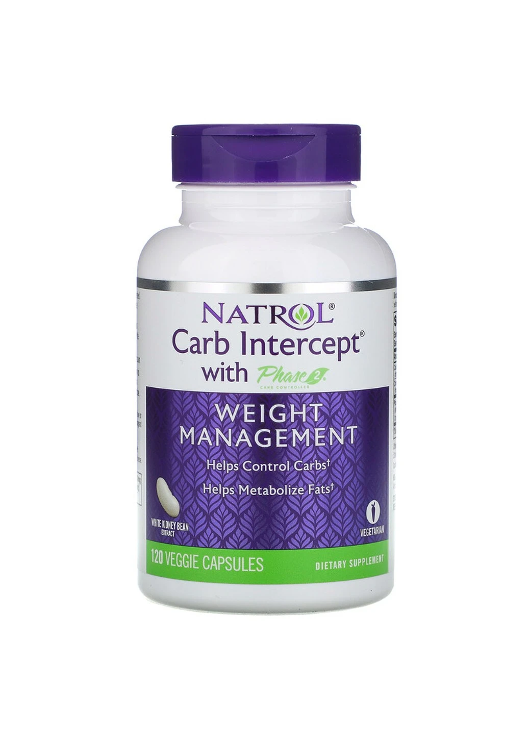 Перехватчик углеводов Фаза 2, Carb Intercept с Phase 2 Carb Controller,, 120 растительных капсул Natrol (255408013)