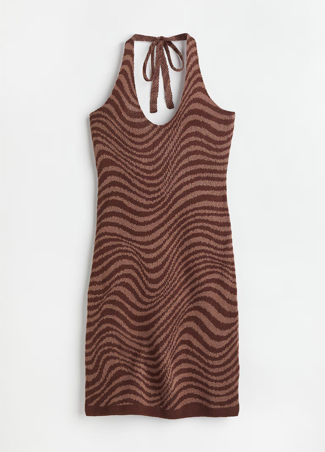 Коричнева кежуал сукня H&M з абстрактним візерунком