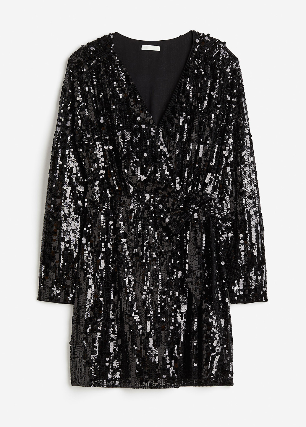 Чорна святковий, вечірня сукня на запах H&M однотонна