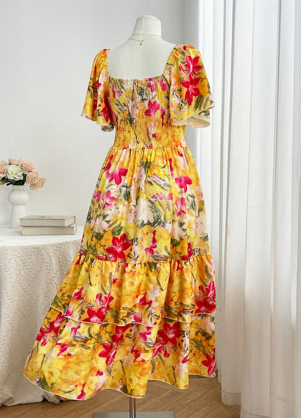 Жовтий кежуал сукня SHEIN з квітковим принтом