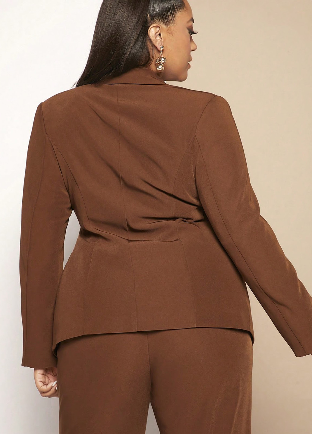 Коричневый женский жакет SHEIN однотонный - демисезонный
