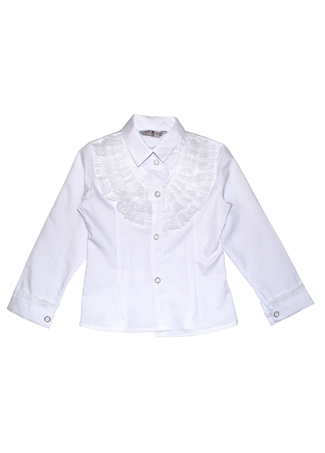 Белая однотонная блузка с длинным рукавом Gul Bebe демисезонная