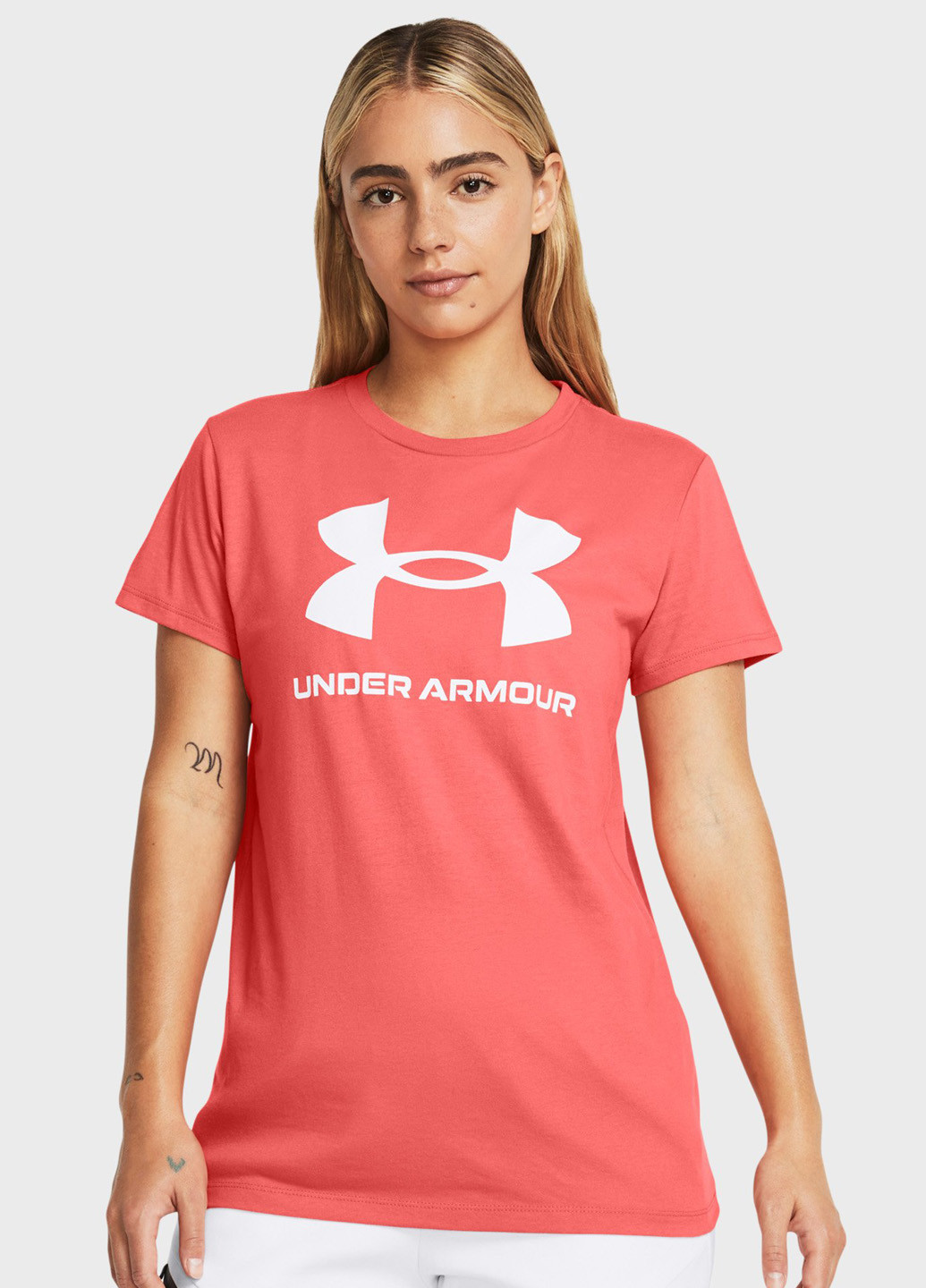 Коралловая летняя футболка Under Armour