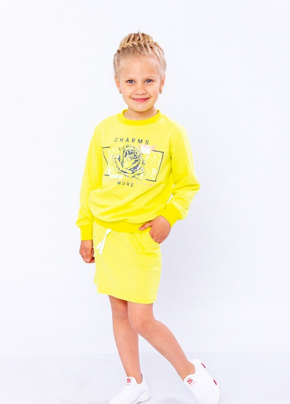 Світло-жовтий комплект для дівчинки (джемпер+спідниця) Носи своє 6268