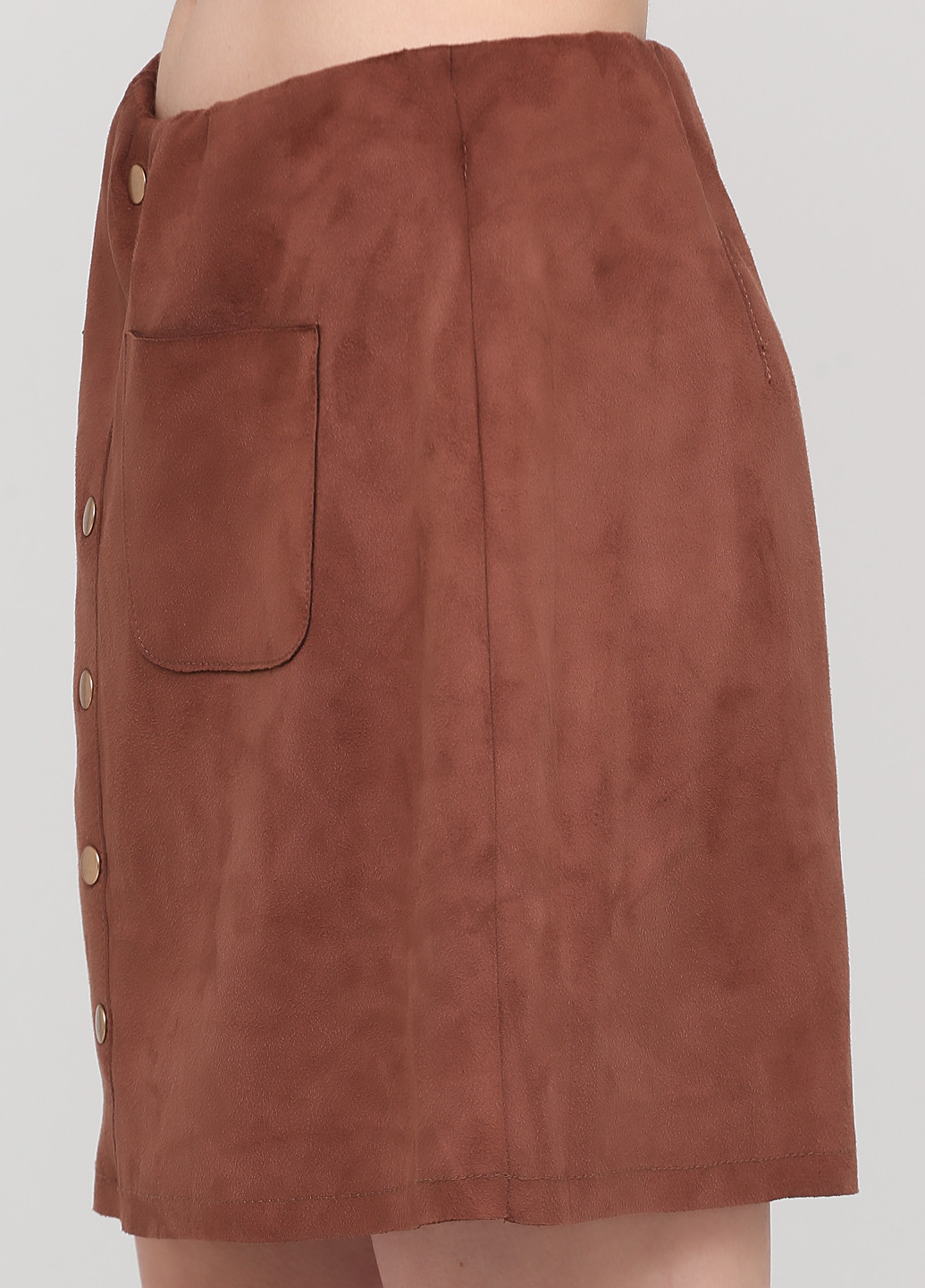 Темно-коричневая кэжуал однотонная юбка Esmara а-силуэта (трапеция)