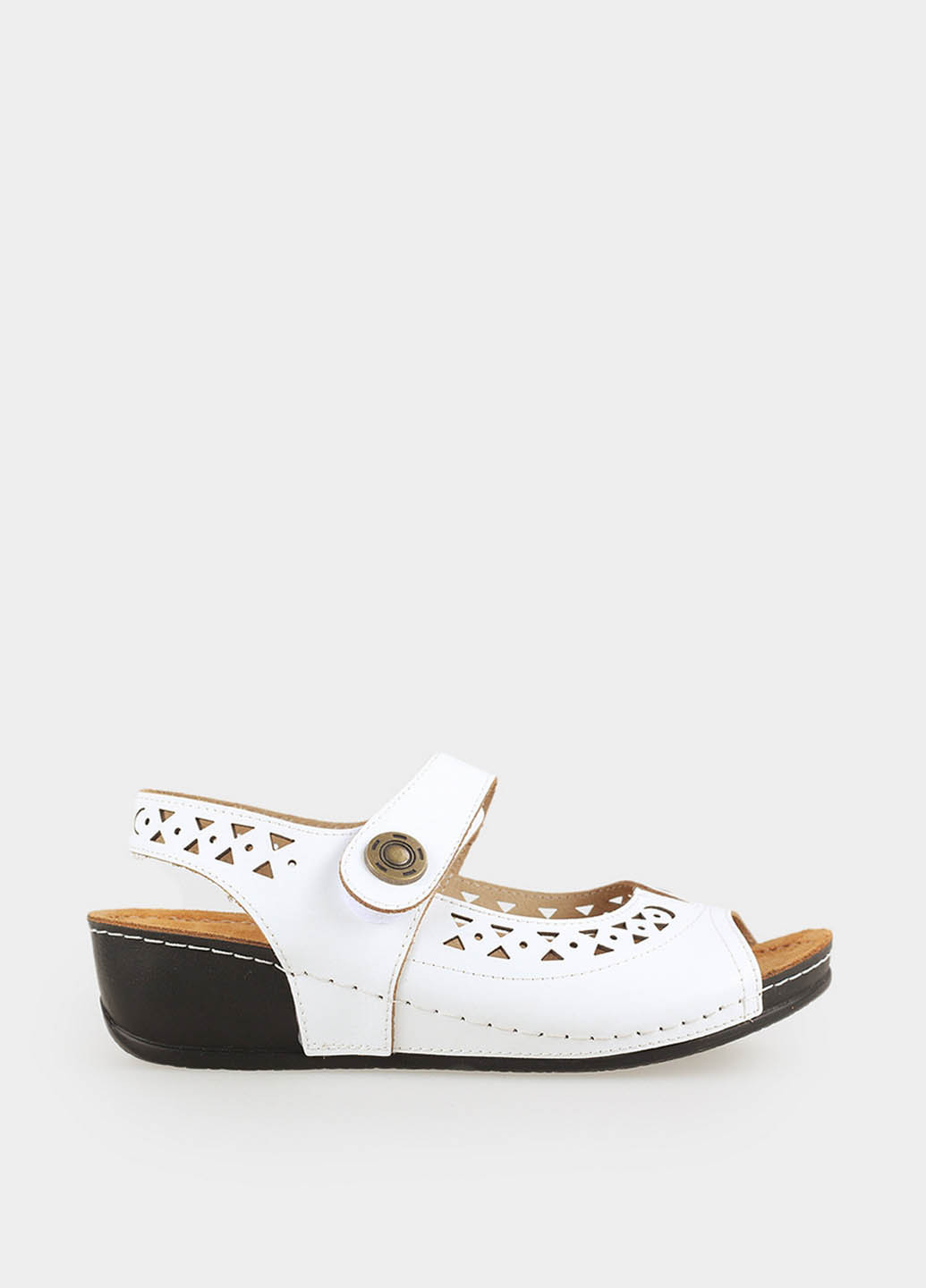 Белые босоножки Gunter с ремешком с перфорацией