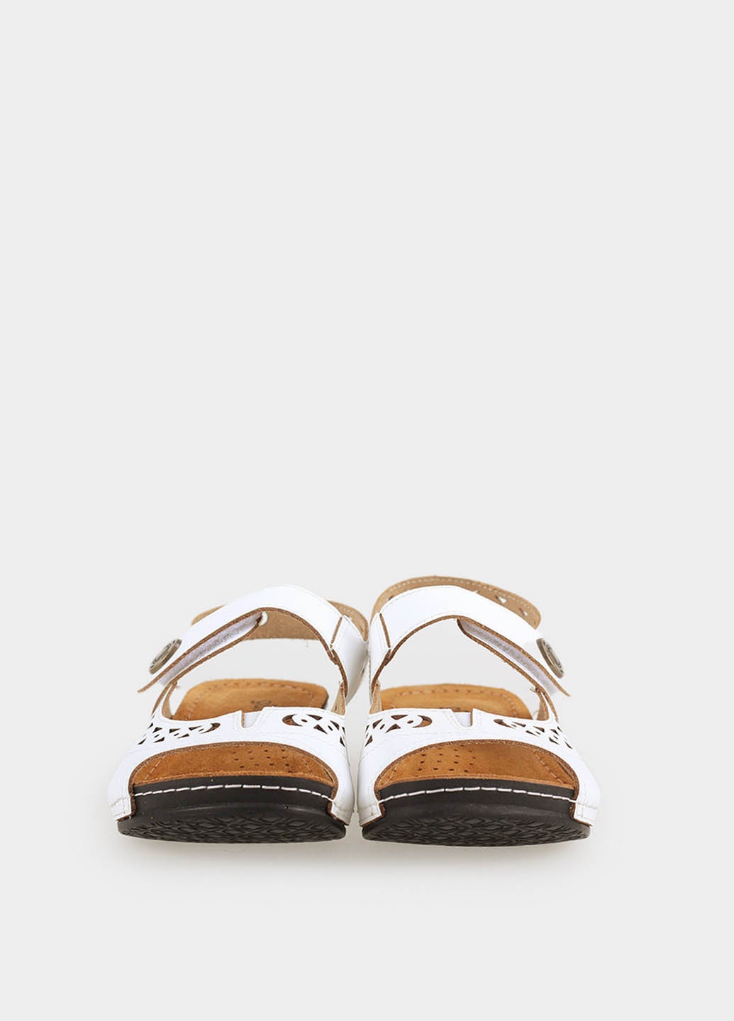 Белые босоножки Gunter с ремешком с перфорацией