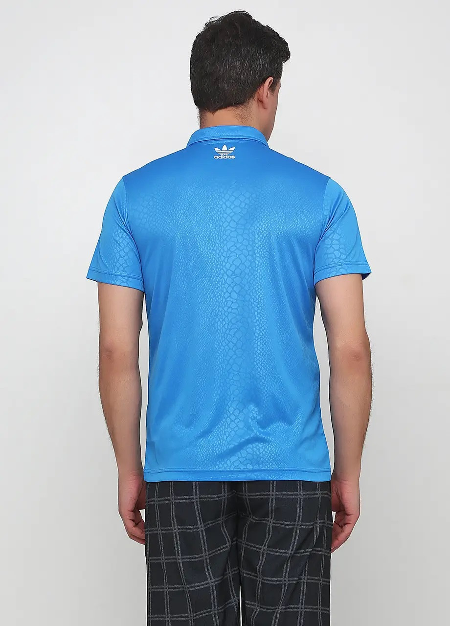 Голубой футболка-поло мужское для мужчин adidas