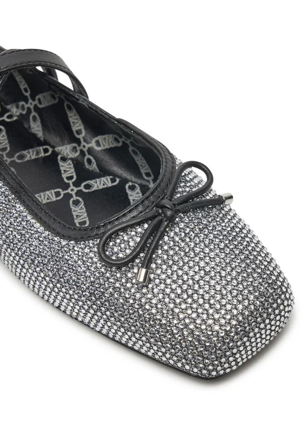 Жіночі балетки Michael Kors | срібні однотонні бант, стрази натуральна шкіра (331808549)