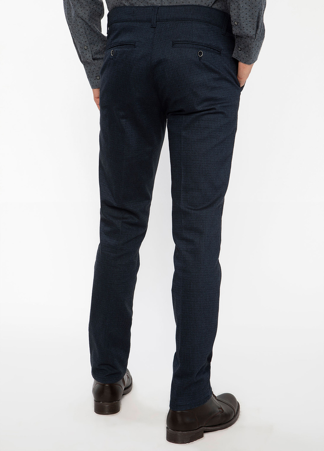 Темно-синие классические демисезонные зауженные брюки DeFacto