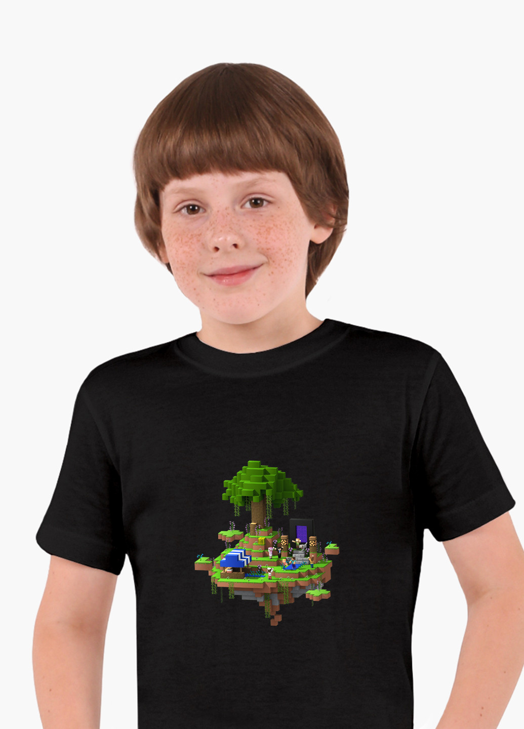 Черная демисезонная футболка детская майнкрафт (minecraft)(9224-1177) MobiPrint
