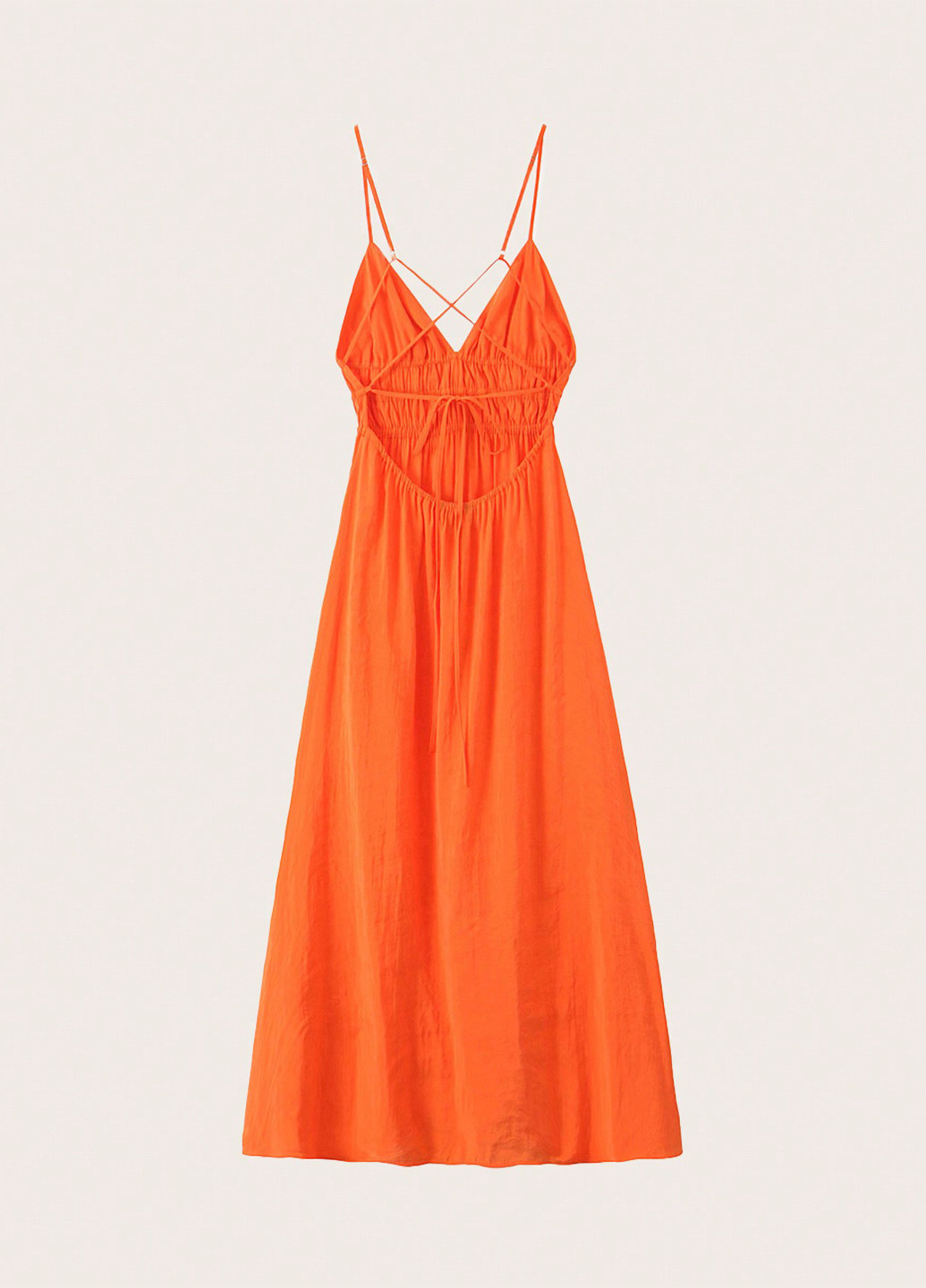 Помаранчева кежуал сукня з відкритою спиною, кльош SHEIN однотонна
