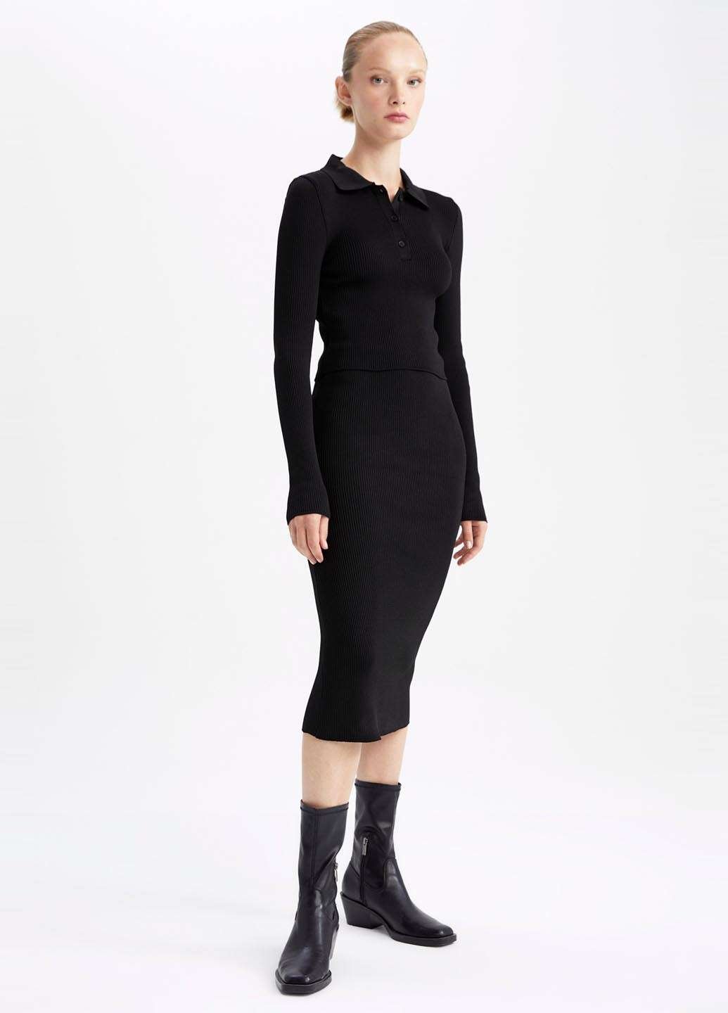 Черная кэжуал однотонная юбка DeFacto