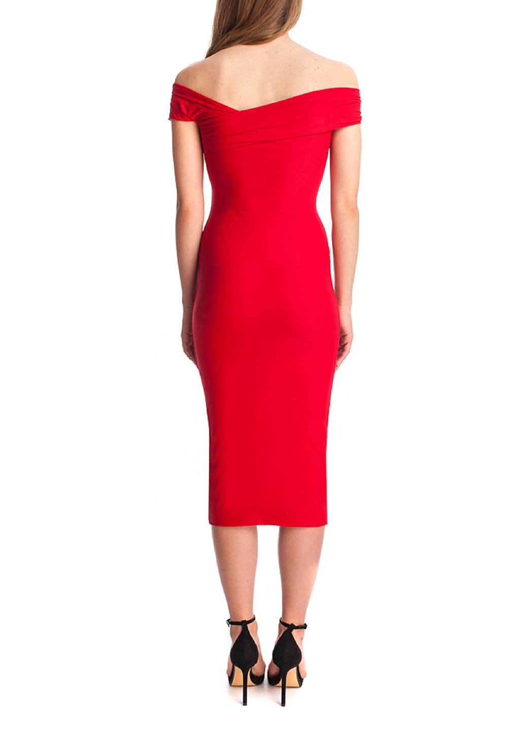 Червона коктейльна сукня міді Herstory однотонна