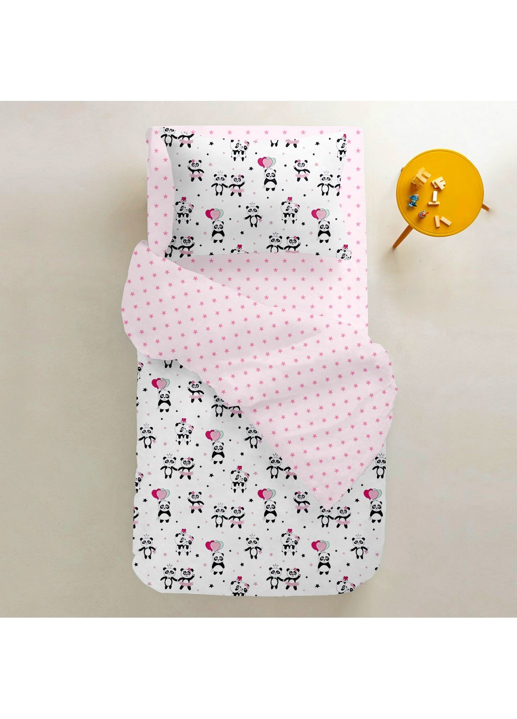 Подростковое постельно бельё PANDA LOVE ROSE STAR (пододеяльник 155х215 см, наволочка 50х70 см, простынь 155х240 см) Cosas (251801326)