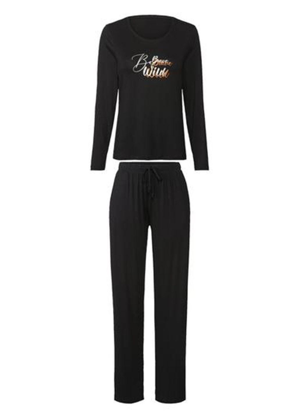 Черная всесезон пижама (лонгслив, брюки) лонгслив + брюки Esmara