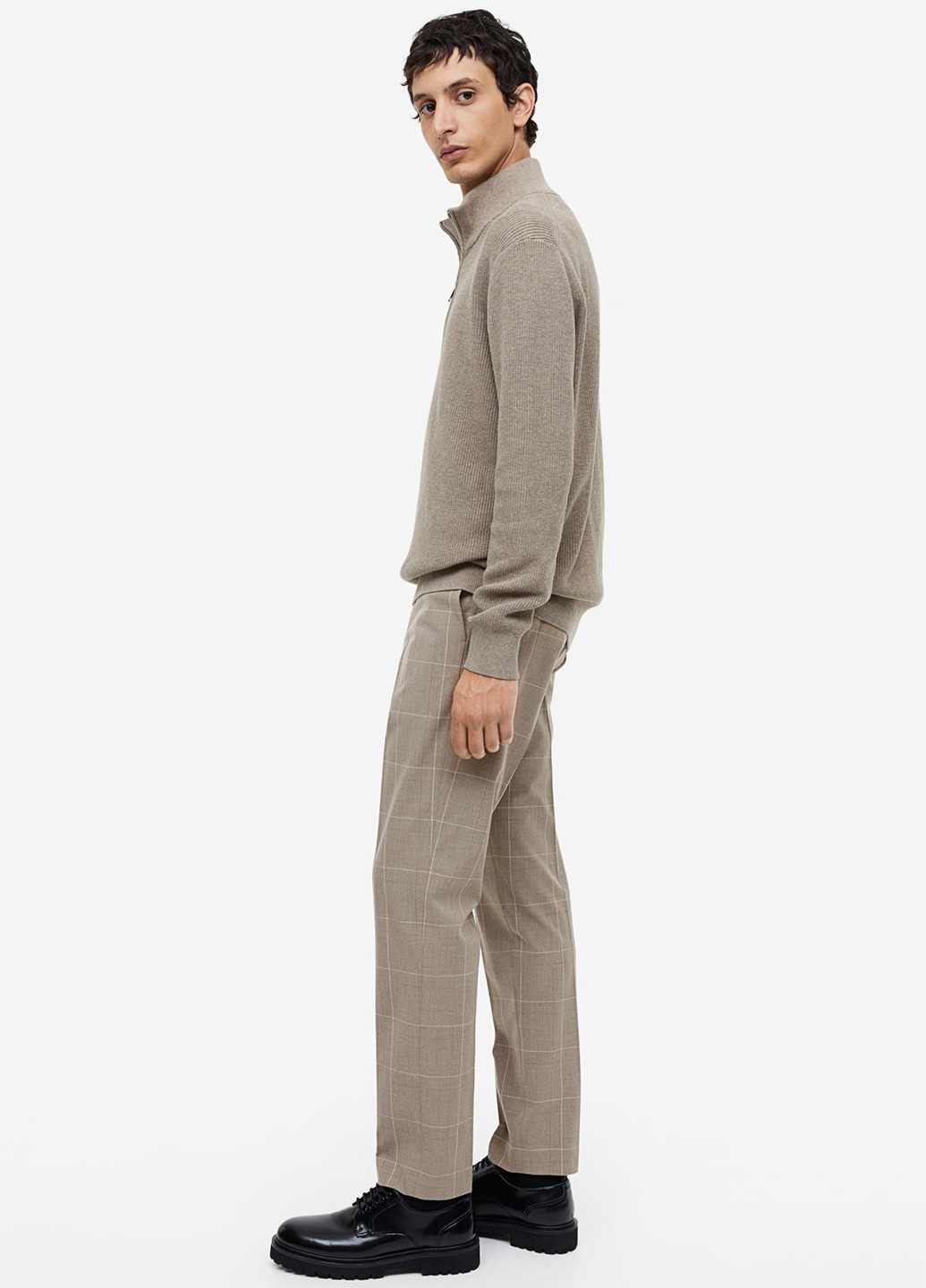 Бежевые кэжуал, классические демисезонные классические брюки H&M