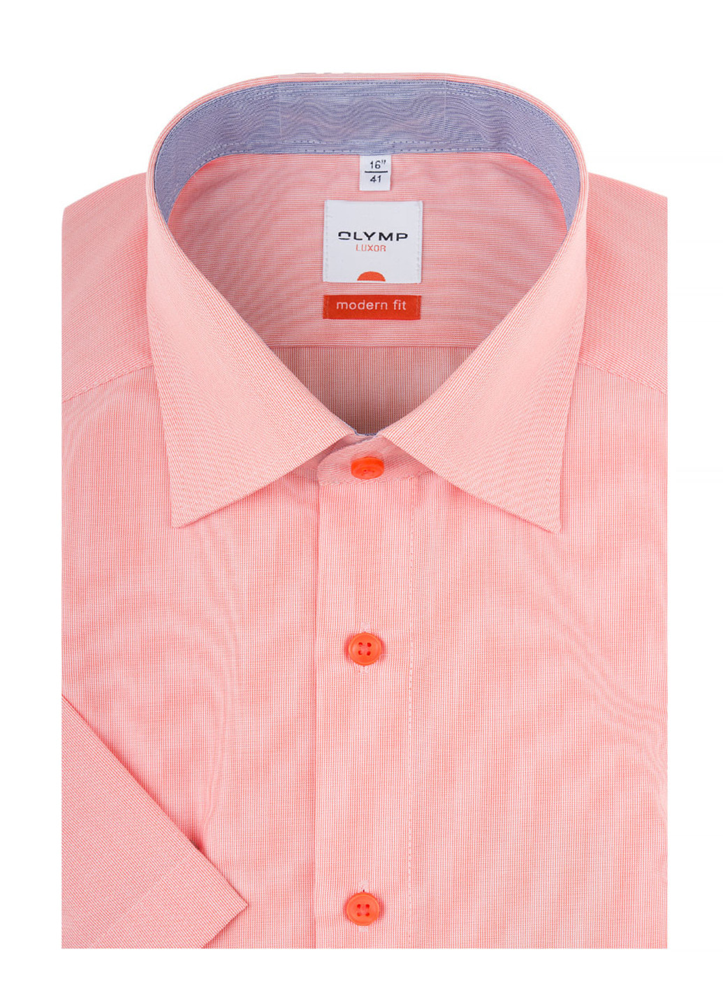 Светло-розовая кэжуал рубашка в полоску Olymp с коротким рукавом