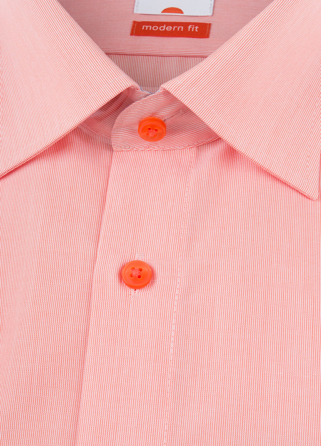Светло-розовая кэжуал рубашка в полоску Olymp с коротким рукавом