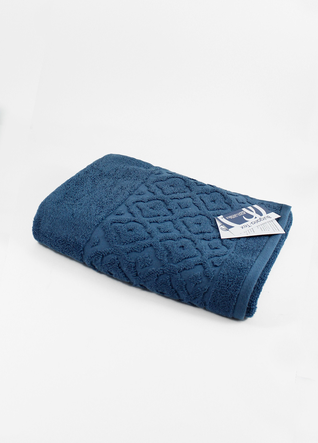 Bulgaria-Tex полотенце махровое lima, жаккардовое, с бордюром, деним, размер 50x90 cm синий производство - Болгария