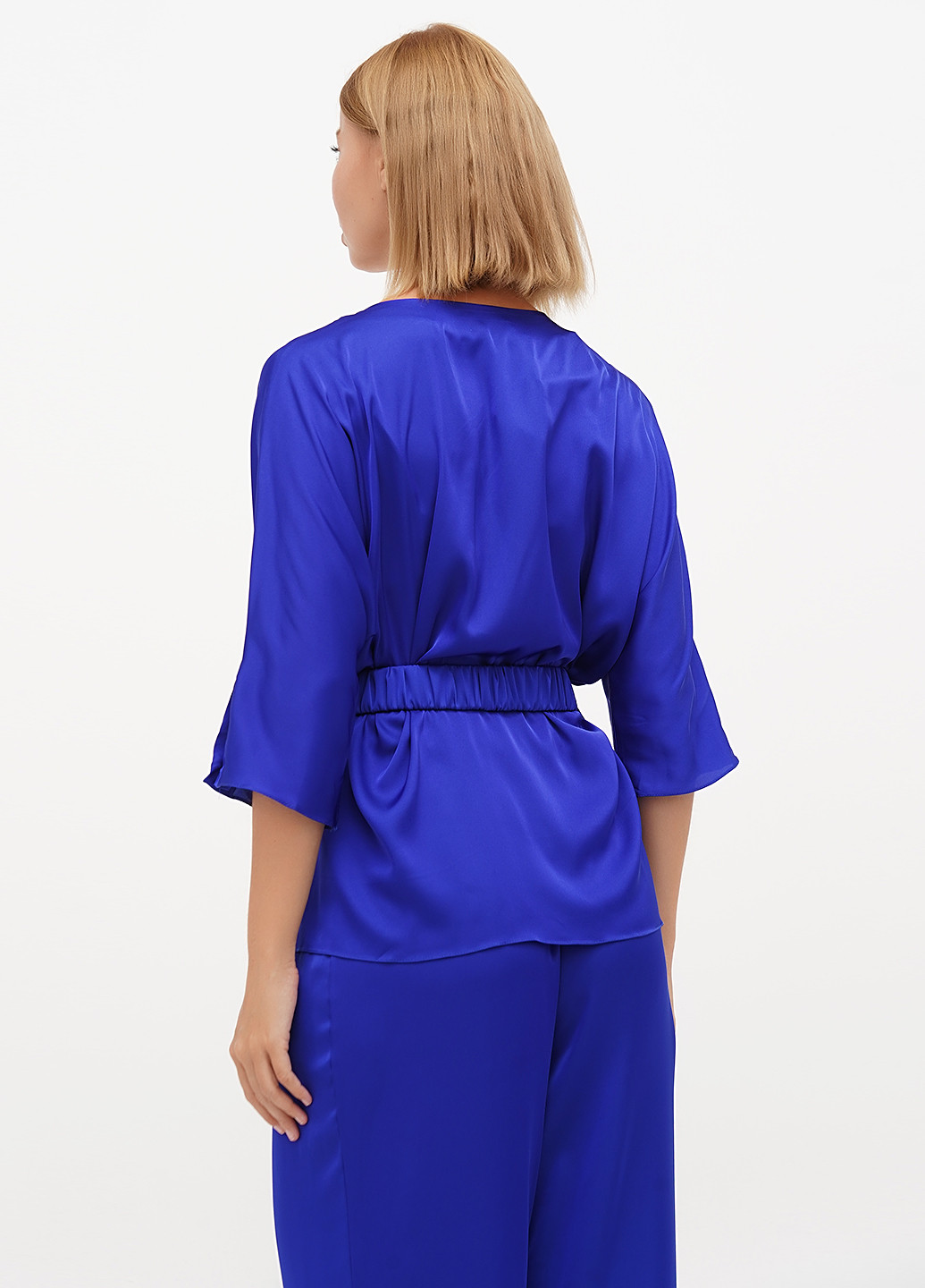 Синяя блуза на запах Arefeva