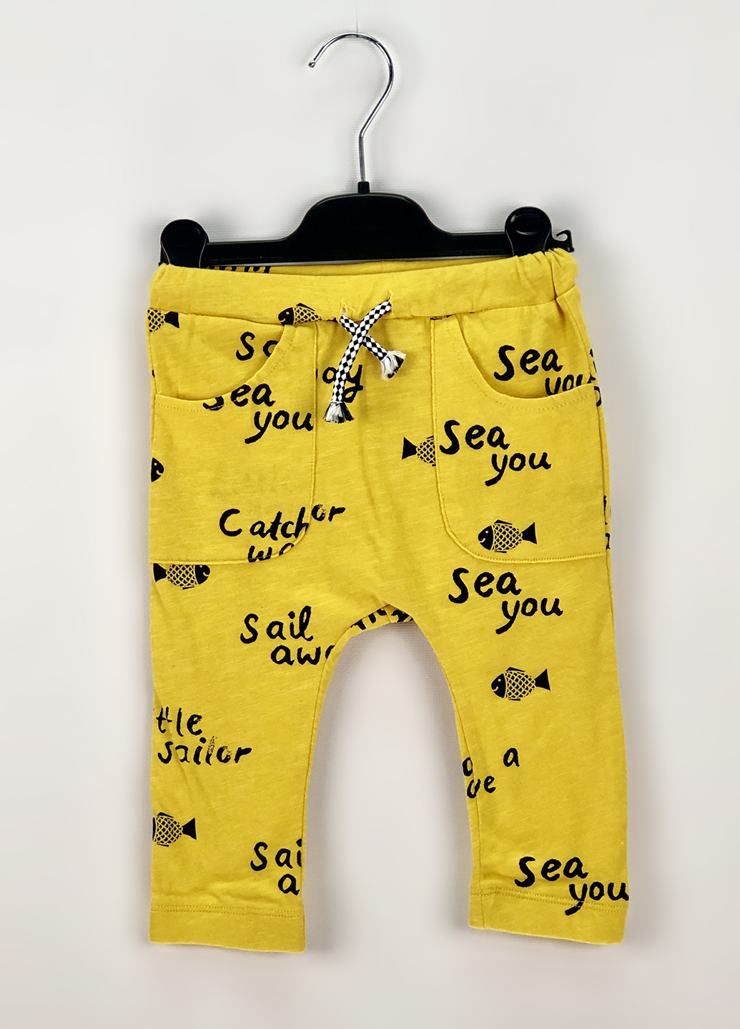 Желтые кэжуал демисезонные брюки джоггеры H&M
