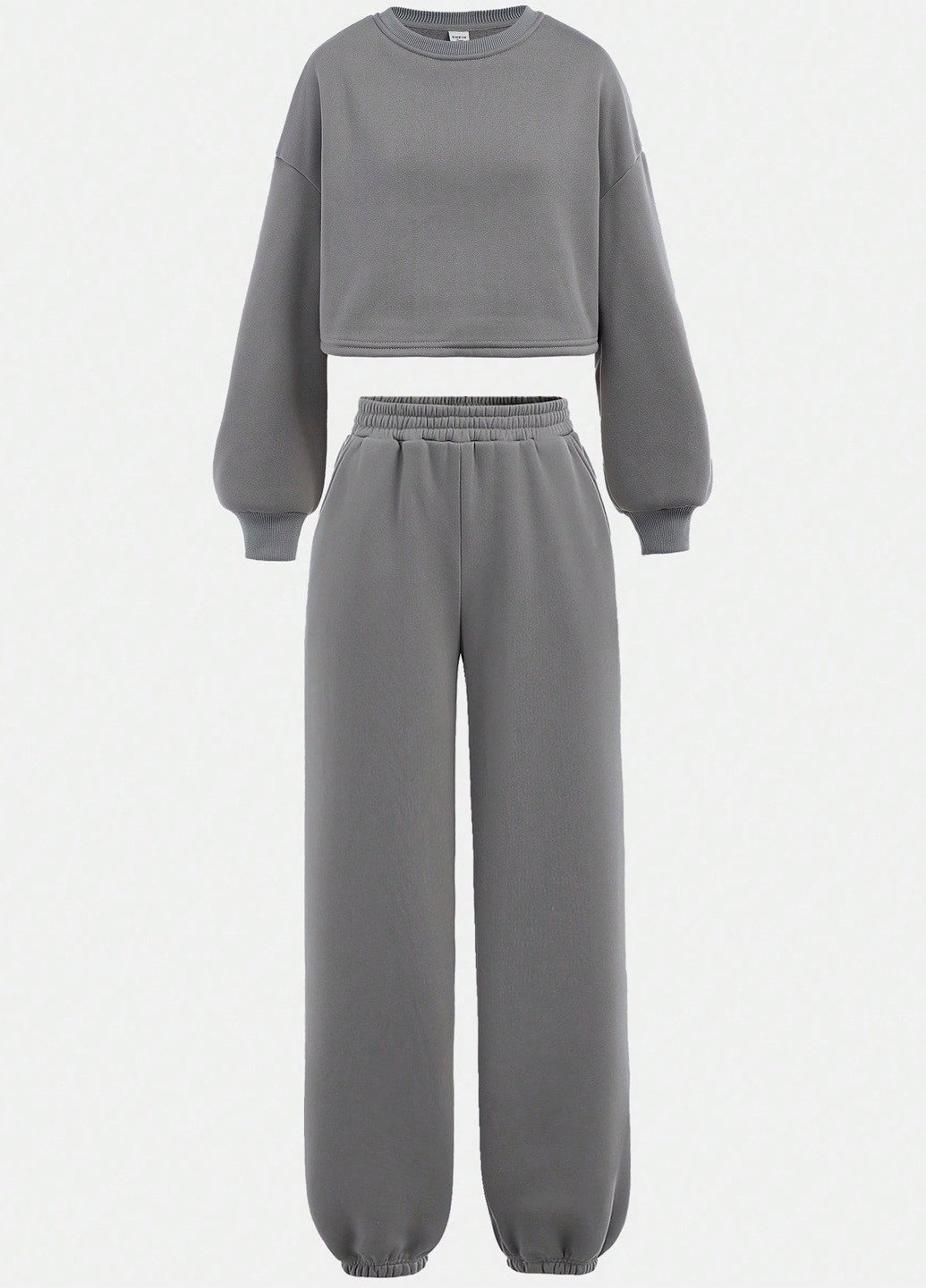 Комбінований демісезонний костюм (2 шт.) (світшот, штани) брючний SHEIN