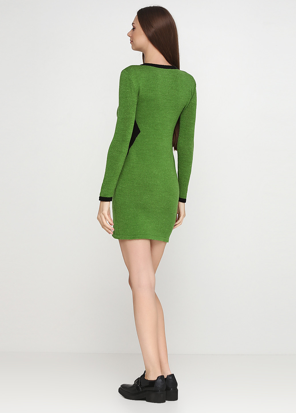 Зеленое кэжуал платье Breeches однотонное