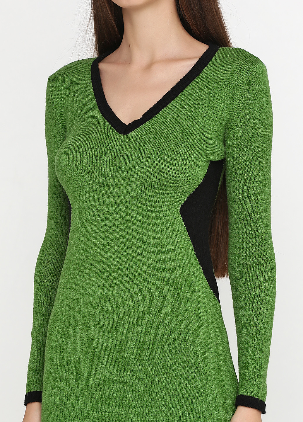 Зеленое кэжуал платье Breeches однотонное