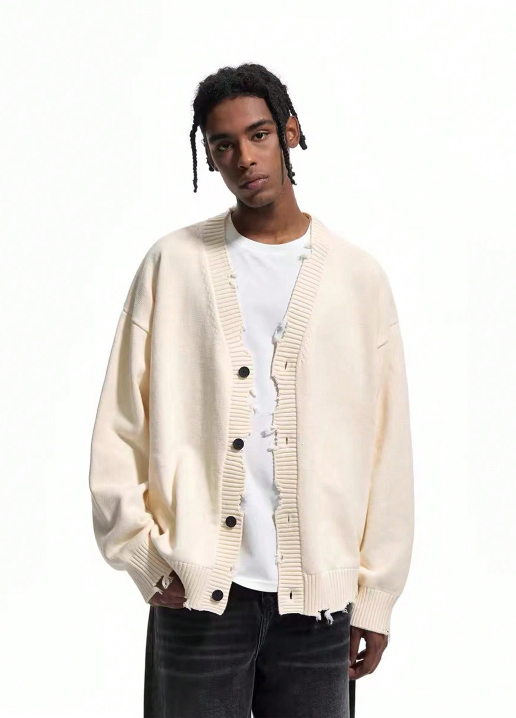Кремовый демисезонный кардиган SHEIN
