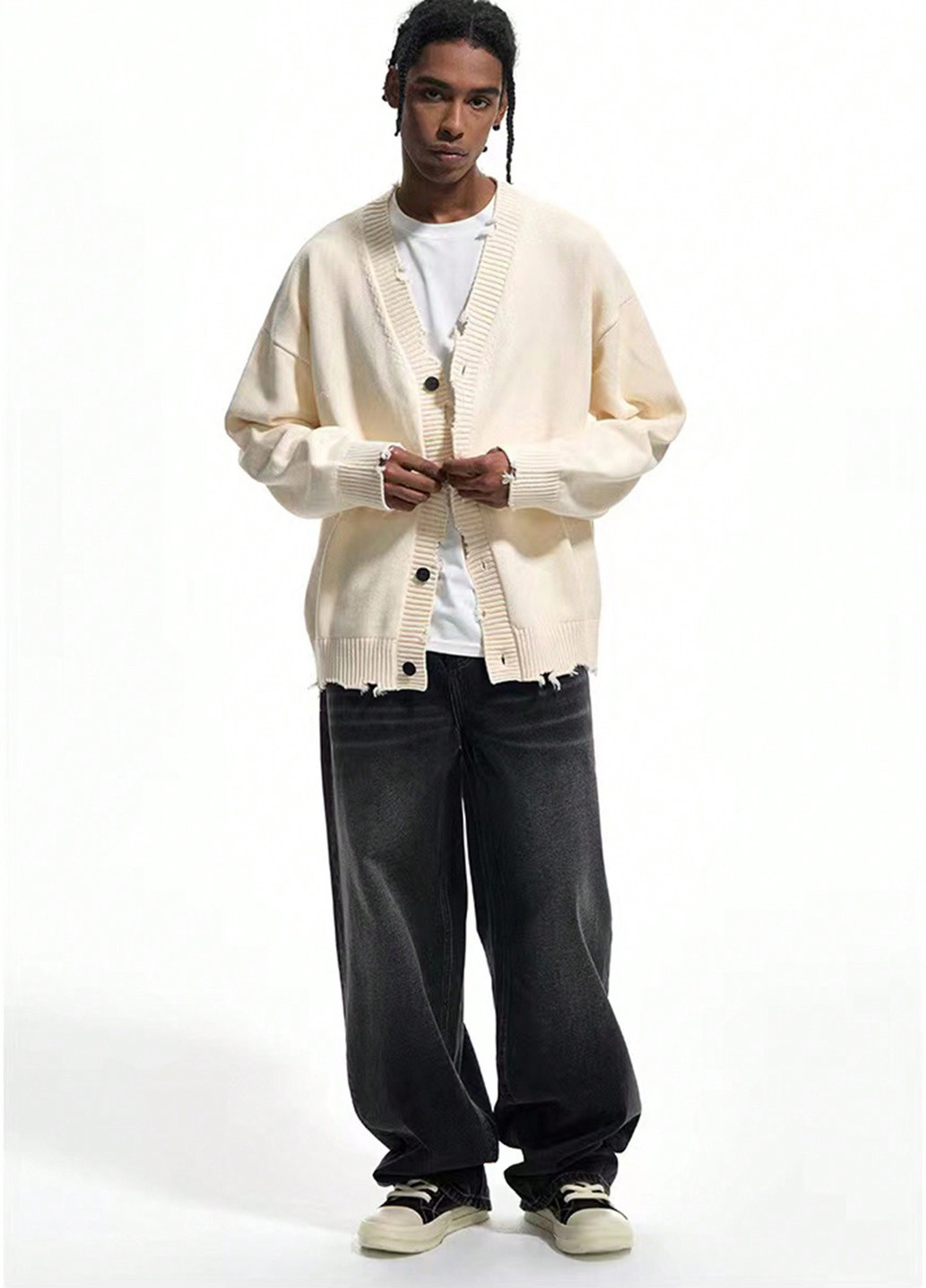 Кремовый демисезонный кардиган SHEIN