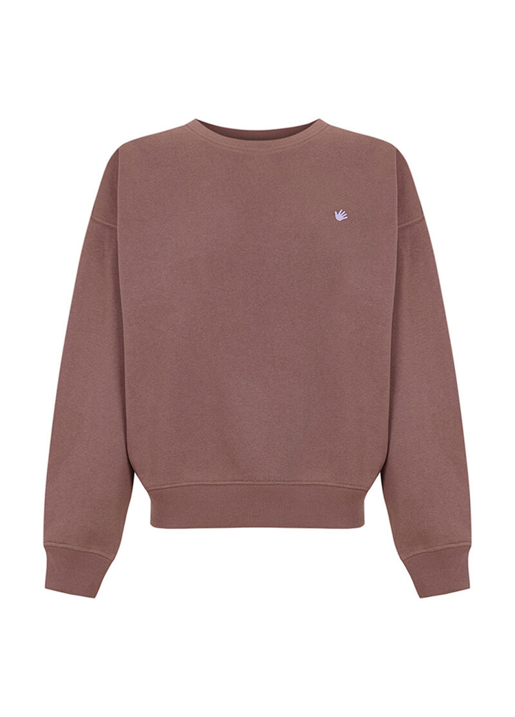 Коричневый свитшот Hi&Bye однотонный нашивки (314252350)