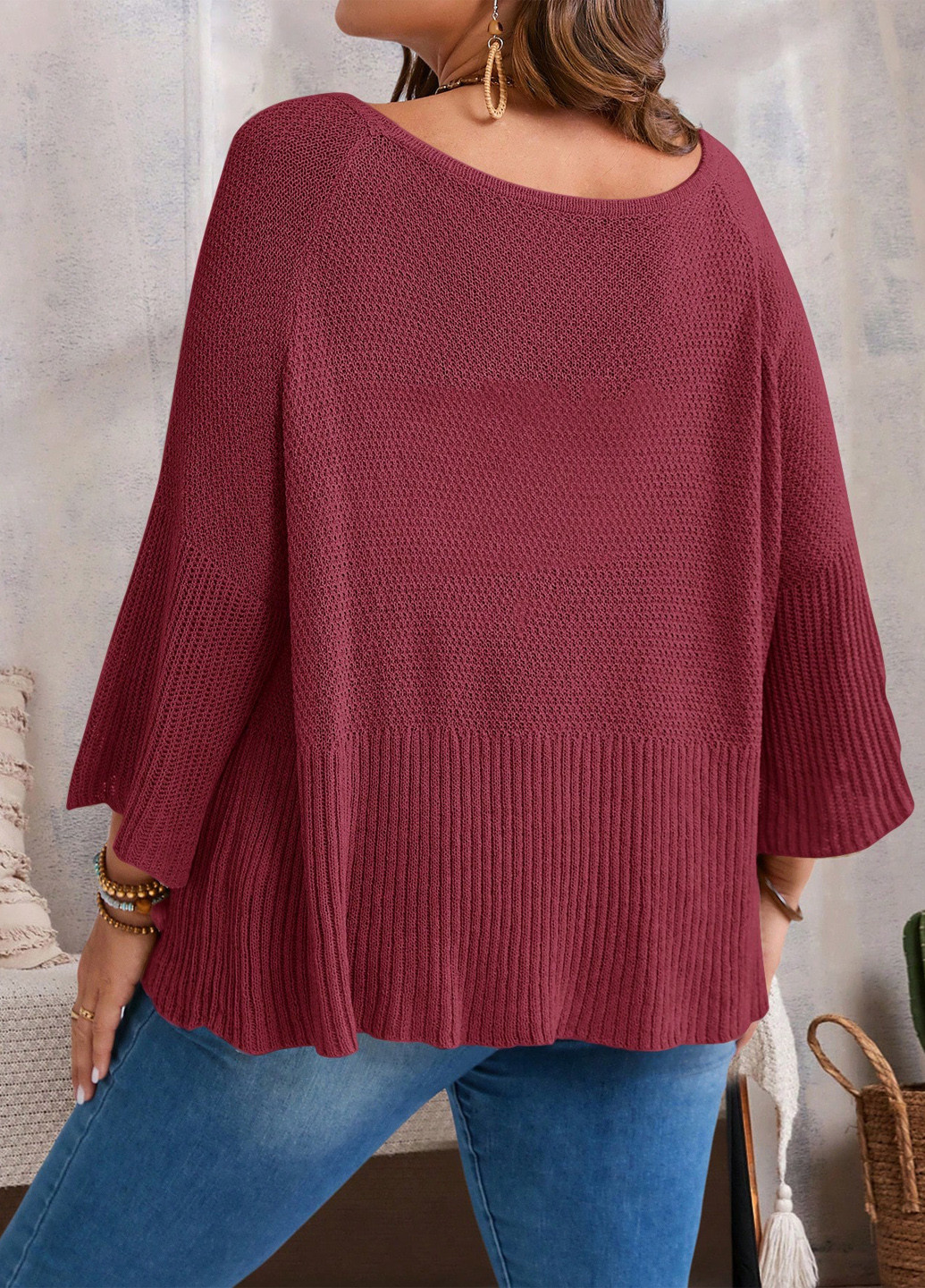 Бордовий демісезонний джемпер джемпер SHEIN