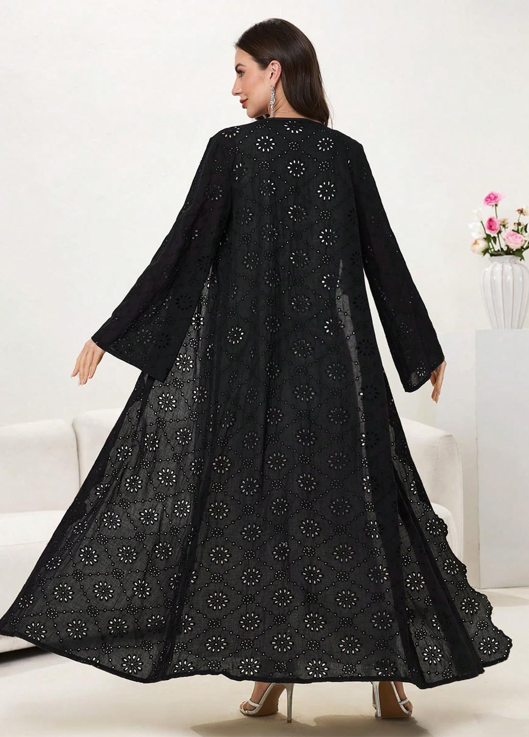 Черное праздничный, вечернее платье а-силуэт SHEIN однотонное